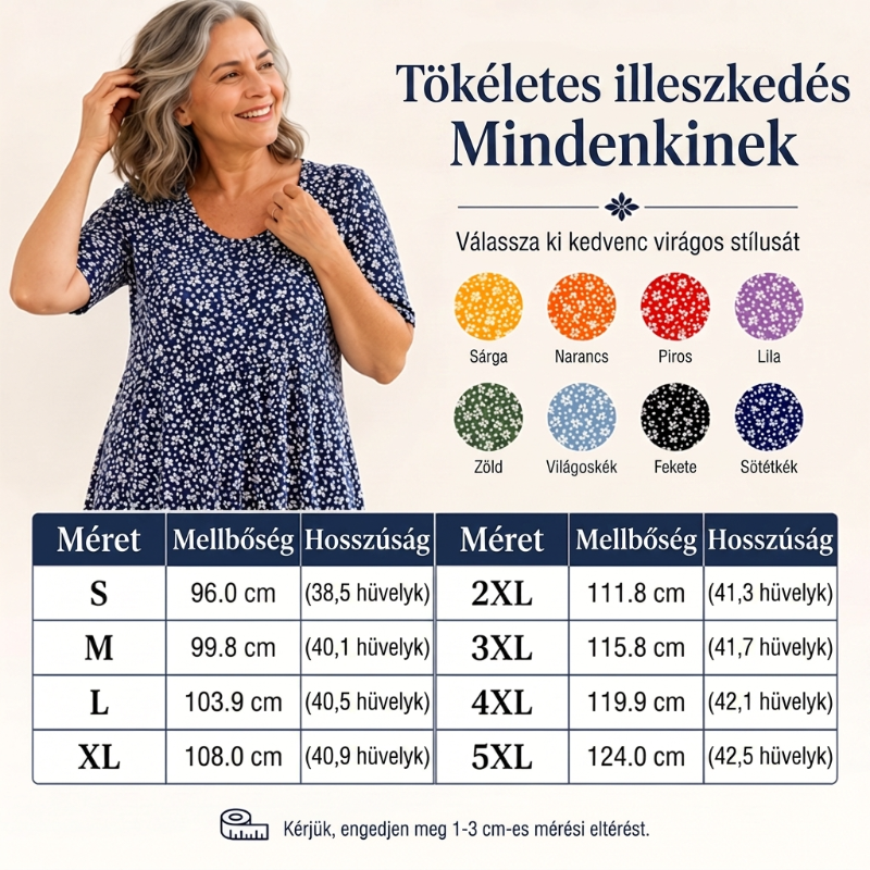 💖2026 Elegáns kerek nyakú, virágos, csillagos, elegáns virágos ruha