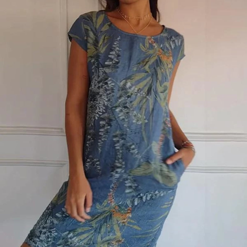 【M-3XL】🌸Rövid ujjú nyomtatott ruha