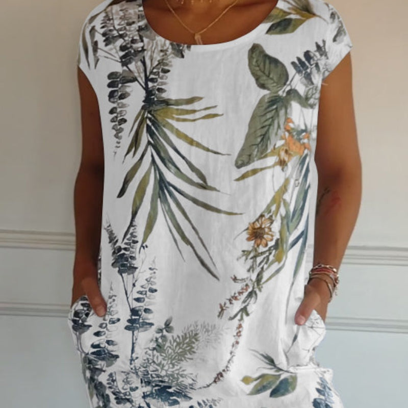 【M-3XL】🌸Rövid ujjú nyomtatott ruha
