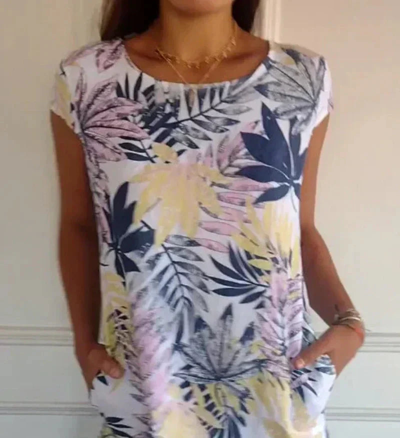 【M-3XL】🌸Rövid ujjú nyomtatott ruha