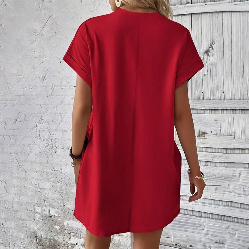 【S-2XL】👗Elegáns egyszínű ruha zsebekkel nőknek